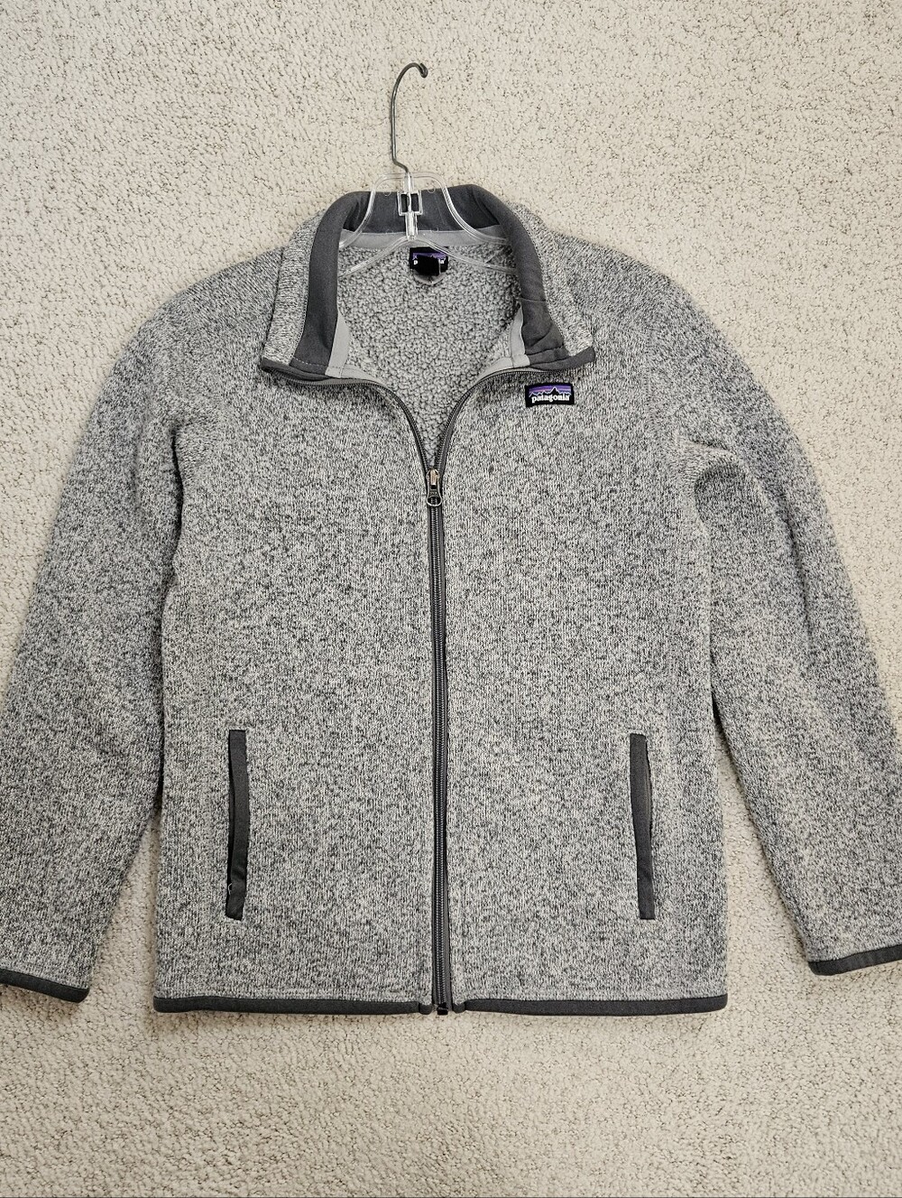 Patagonia Better Sweater Full Zip Gray Fleece Jacket Kids Youth Large 12 Pockets